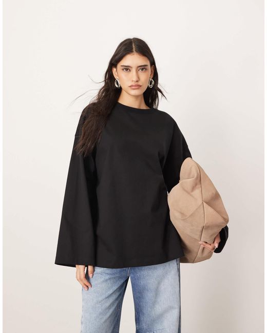 T-shirt oversize en coton à manches longues ARRANGE en coloris Black