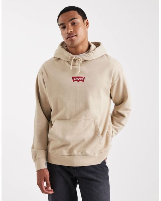 Levi's Natural Logo Back Print Relaxed Fit Hoodie for men