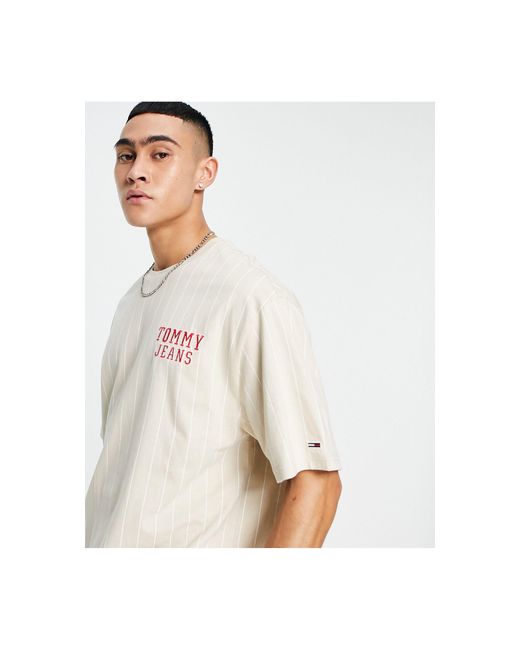 Tommy Hilfiger Oversized Pinstripe T-shirt in White for Men | Lyst