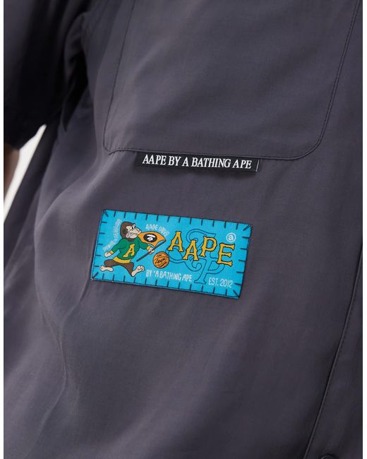 Aape By A Bathing Ape Aape by a bathing ape – kurzärmliges worker-hemd in Blue für Herren
