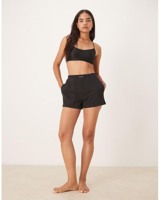 Calvin Klein Black Monogram Mesh Bralette