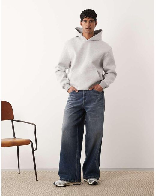 ASOS Gray Heavyweight Relaxed Hoodie for men