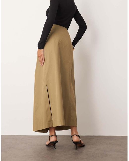 ARRANGE Natural Drape Structured Maxi Skirt With Metal Trim