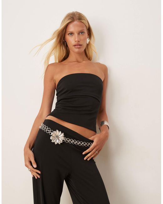 Top bandeau structuré Mango en coloris Black