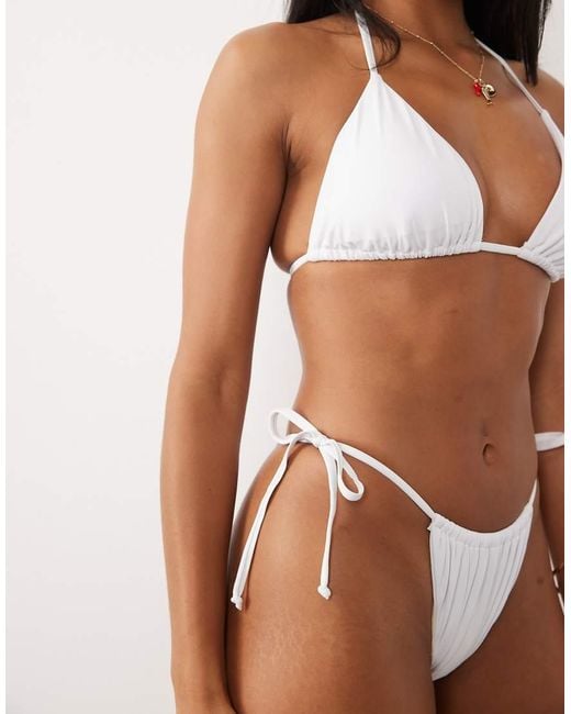 Threadbare Brown Tie Side Triangle Bikini Set