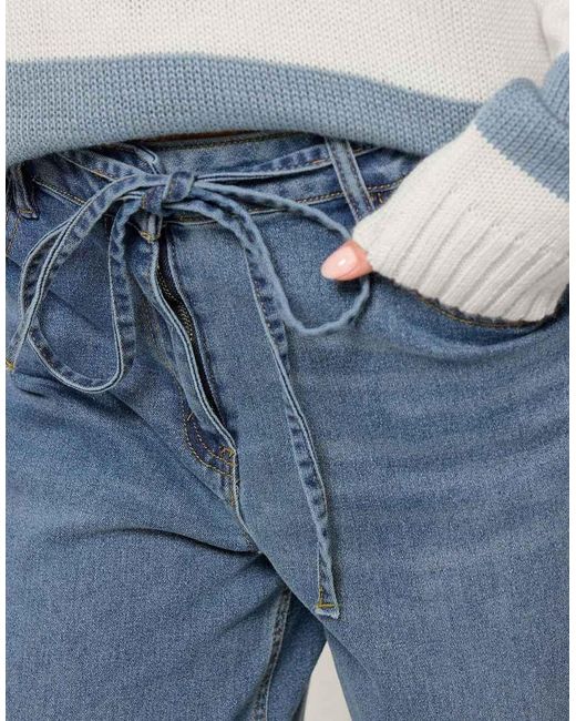 PixieGirl Blue Petite Tie Wide Leg Jeans
