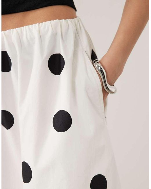 Nobody's Child Natural Kitty Cotton Elasticated Waist Pocket Detail Maxi Skirt