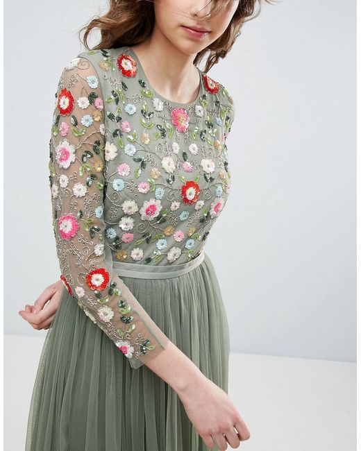 Green needle and thread dress online