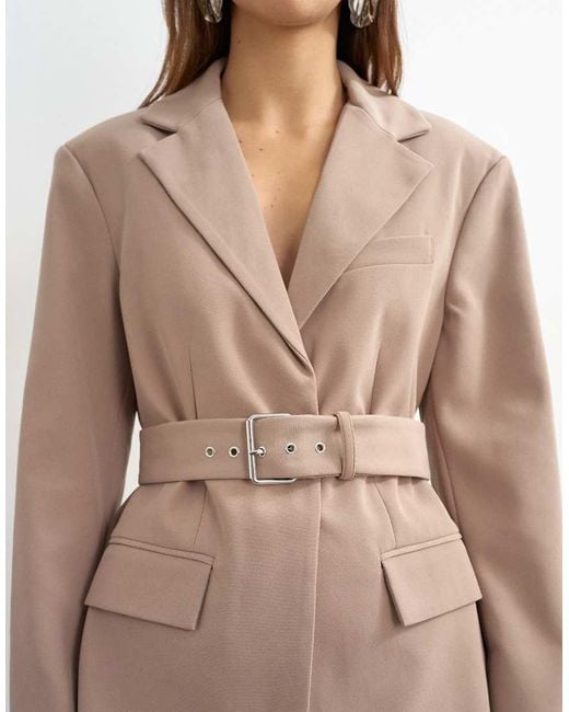 TOPSHOP Natural High Break Belted Blazer