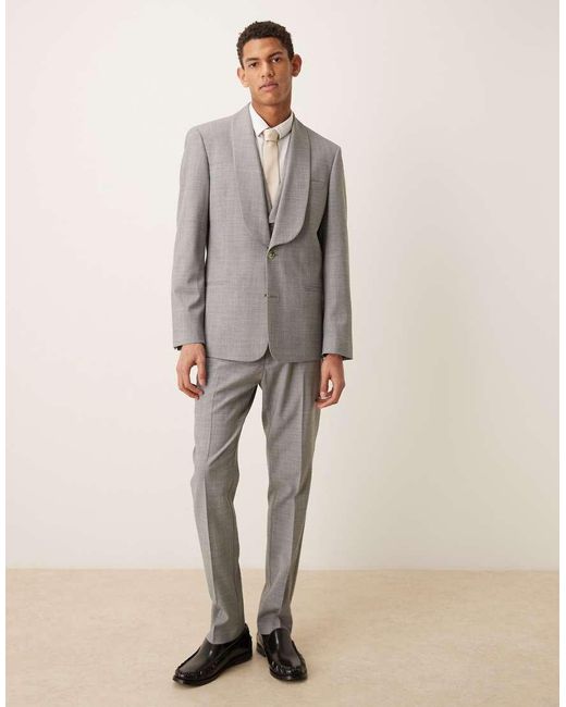 ASOS Gray Wool Mix Slim Suit Jacket for men