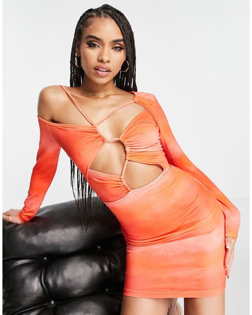 Simmi - robe courte à bretelles avec découpes SIMMI en coloris Orange