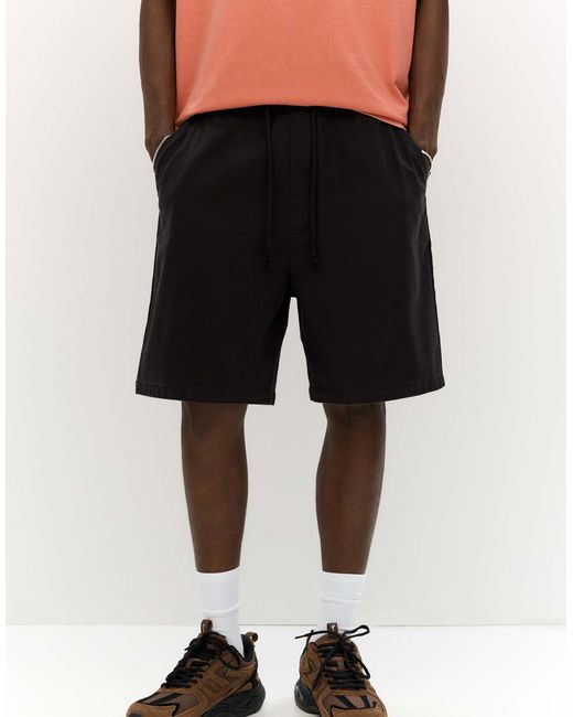 Pull&Bear – bermudashorts in Black für Herren