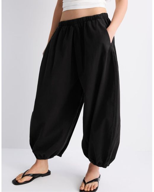 Stradivarius Black Poplin Bloomer Trousers