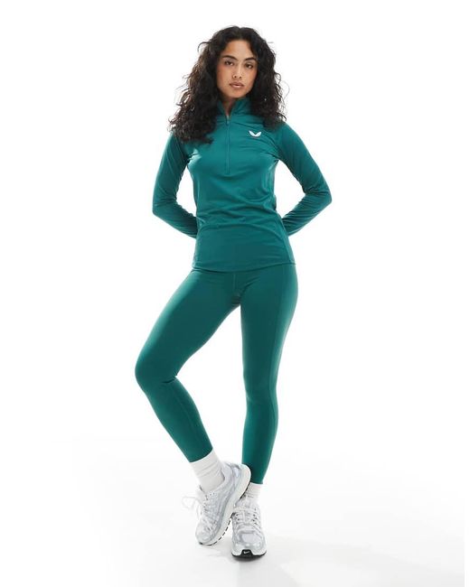 Castore Green 1/2 Zip Long Sleeve Top