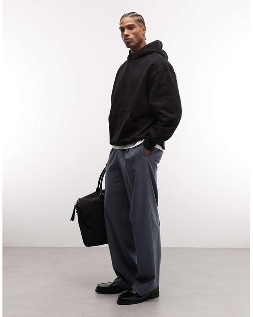 ASOS Blue Premium Heavyweight Oversized Hoodie for men