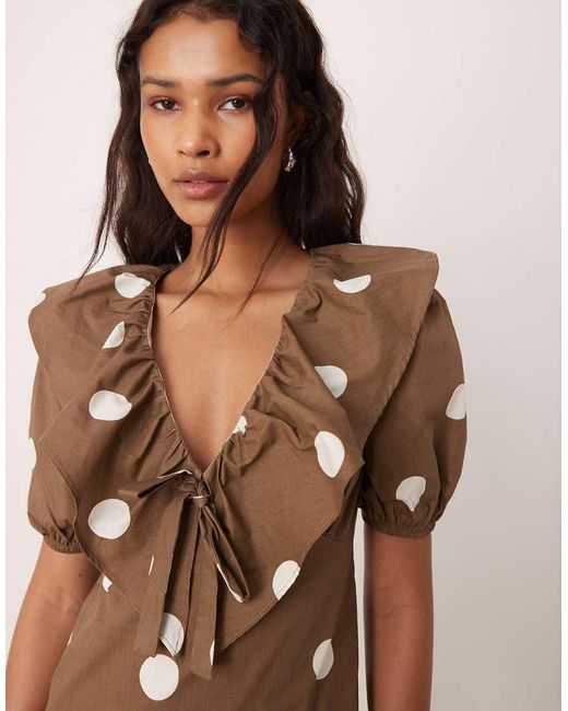 Glamorous Natural Big Collar Mini Dress
