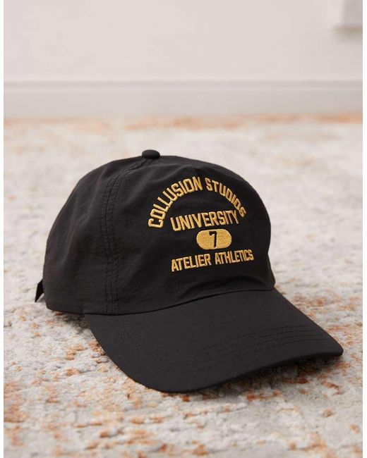 Cappellino Con Ricamo E Stampa di Collusion in Black
