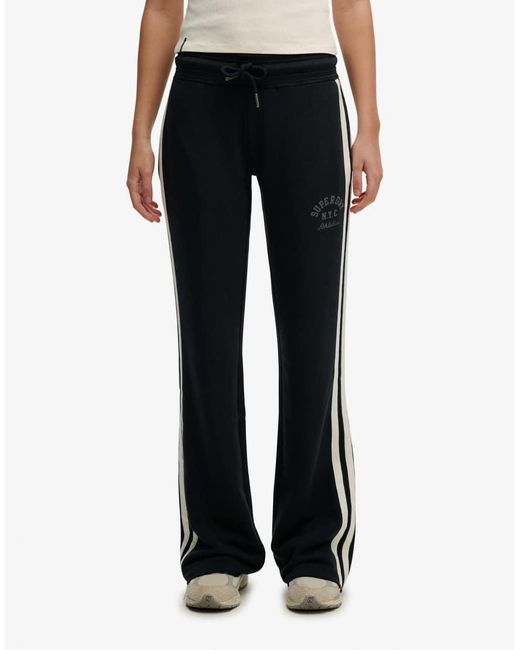 Superdry White Athletic Essentials Stripe Flare Joggers