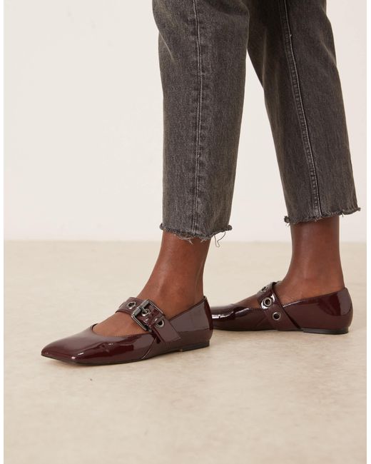 ASOS Brown Lazarus Mary Jane Ballet Flats