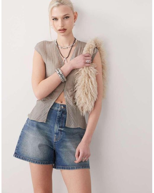 Collusion Blue Denim Mom Shorts
