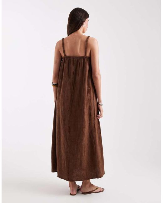 ONLY Brown Cheesecloth Maxi Dress