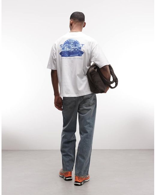 ASOS White Oversized T-Shirt With Car Graphic for men