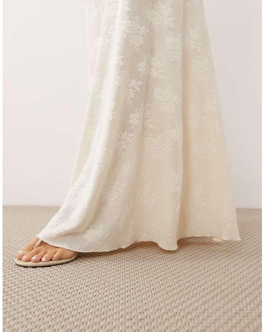 Gina Tricot Natural Co-ord Sheer Lace Maxi Skirt