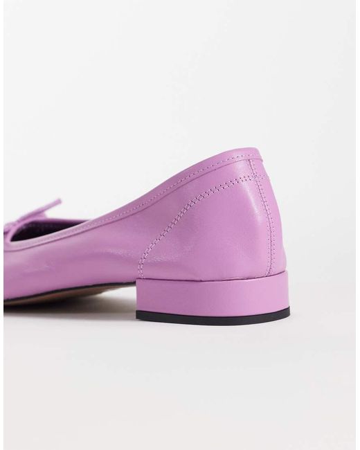 ASOS Purple Lucian Premium Bow Detail Ballets