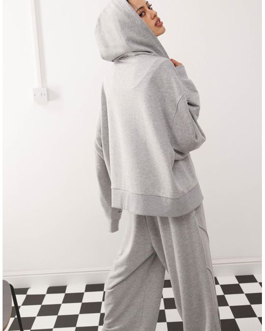 Sweat à capuche oversize d'ensemble zippé avec motif appliqué Collusion en coloris Gray