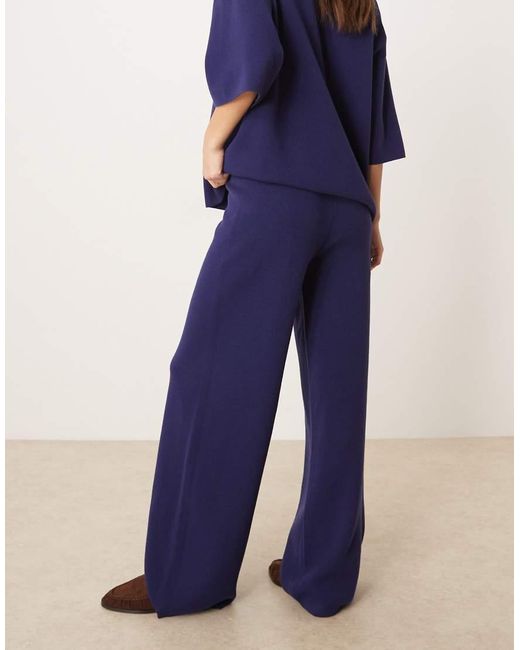 ASOS Blue Knitted Compact Trouser Co-ord