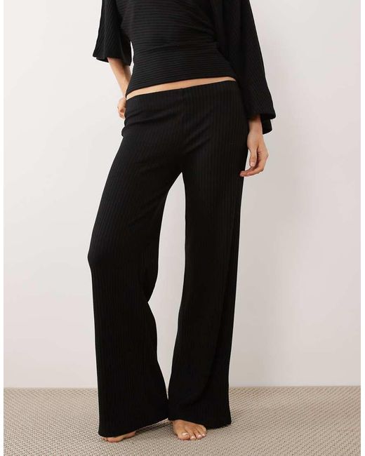 Gina Tricot Black Co-ord Rib Trousers