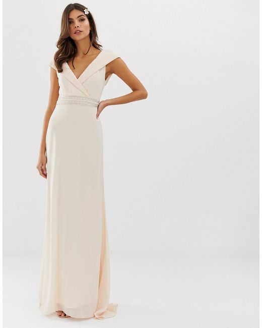 bardot bridesmaid dress