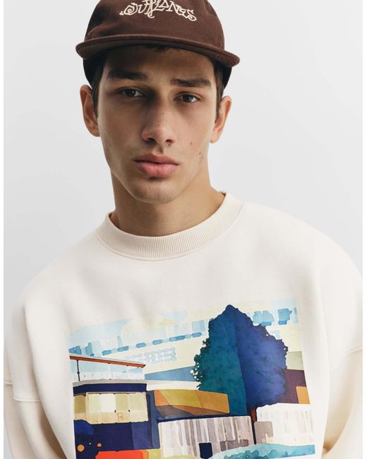 Pull&Bear – sweatshirt in White für Herren