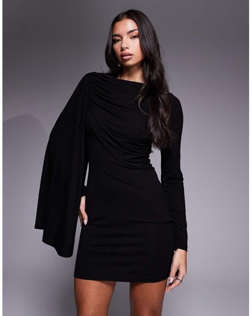 ASOS Blue Scarf Detail Draped Mini Dress
