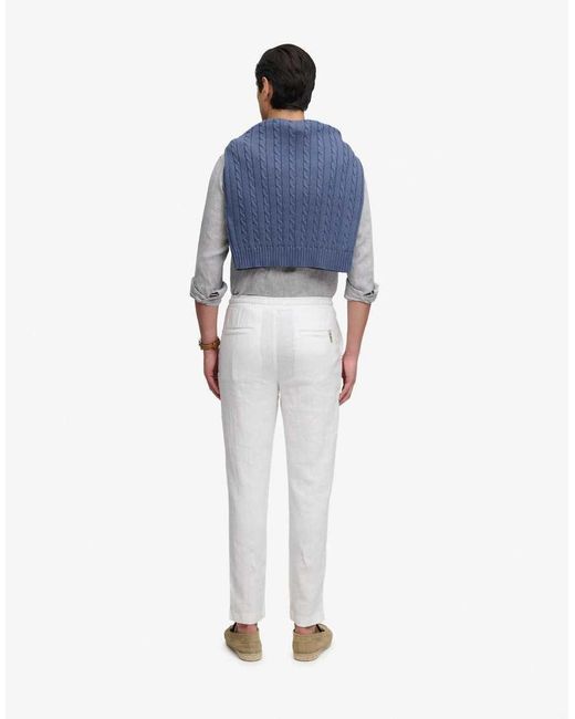Superdry Blue Merchant Linen Pants for men