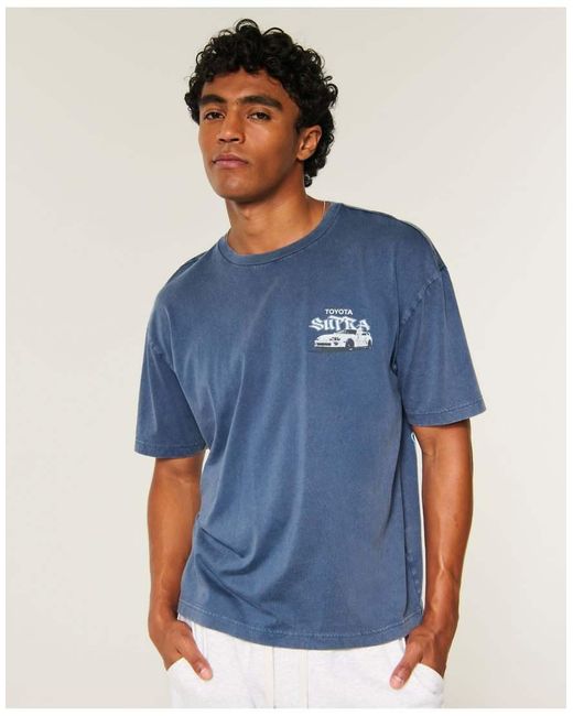 Hollister Blue Boxy Toyota Supra Graphic Tee for men
