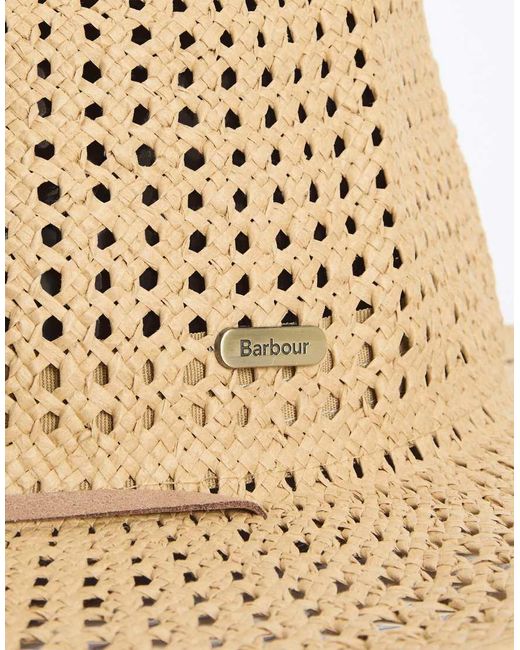 Barbour Natural Gabby Lightweight Fedora Hat With Chin Strap