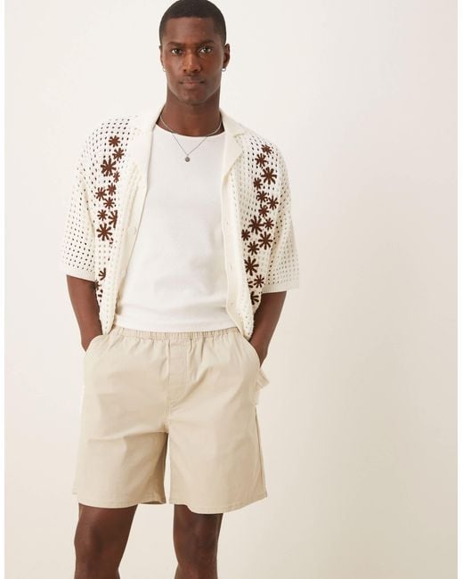 ASOS Natural Regular Length Pull On Loose Shorts for men