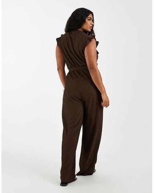 ONLY Brown Frill Details Jumpsuit