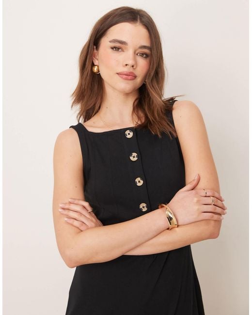 ASOS Black Button Through Jumpsuit
