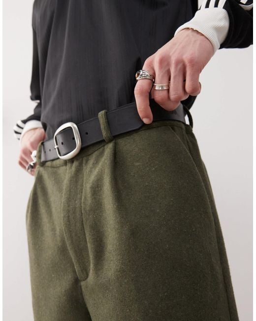 Reclaimed (vintage) Green Wool Look Tailored Trouser for men