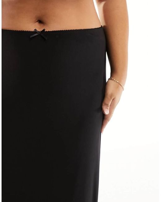 ASOS Black Asos Design Curve Mesh Midi Skirt