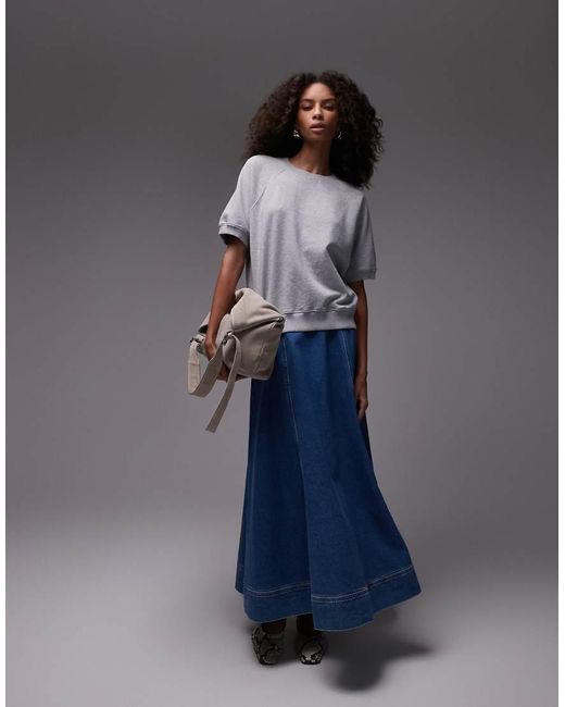 Sudadera Gris Jaspeado De Manga Corta De Felpa Rizada De ARKET de color Gray