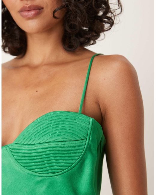 Mango Premium Strappy Cup Detail Maxi Dress in Green | Lyst Mango Premium Strappy Cup Detail Maxi Dress in Green | Lyst