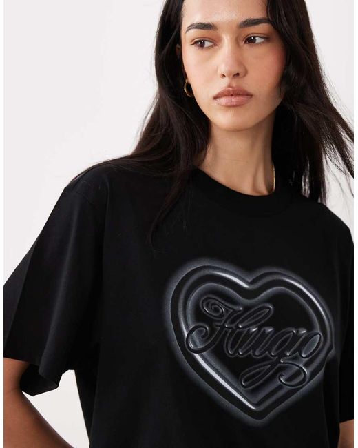 HUGO Black Heart Logo T-shirt