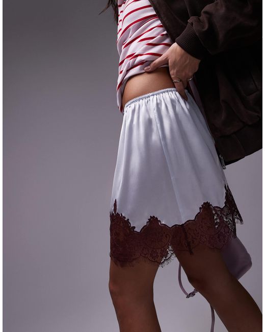 TOPSHOP Metallic Satin Lace Petticoat