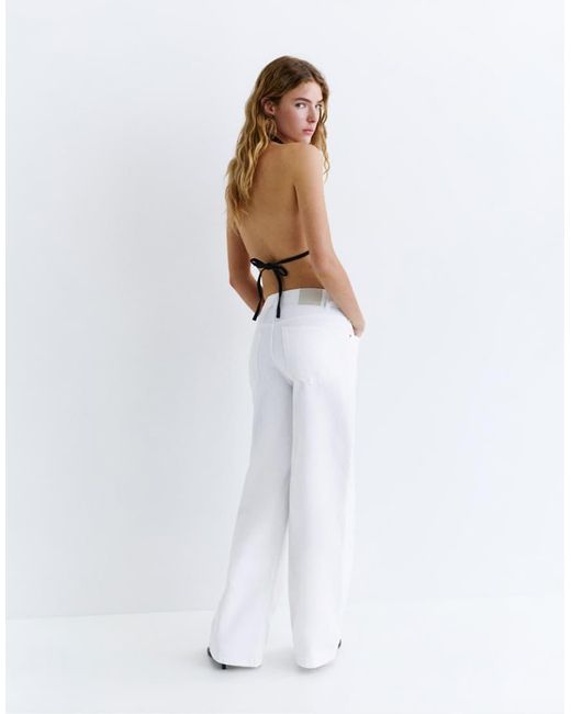 Pull&Bear White Loose Oversize Jeans