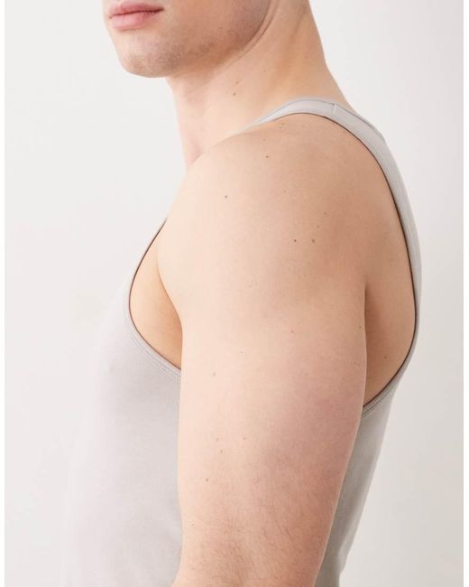 ASOS Blue Essentials 3 Pack Muscle Fit Vest for men