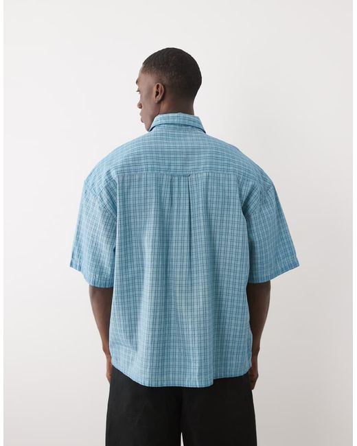 Jack & Jones Blue Overdye Plaid Shirt for men