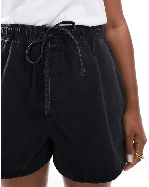 ASOS Black Asos Design Curve Denim Pull On Short